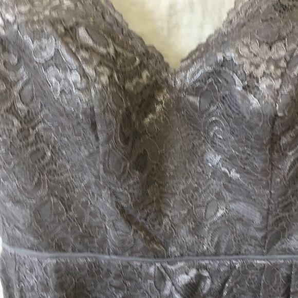 David's Bridal Short Tank Metallic Lace Dress - Picture 4 of 16